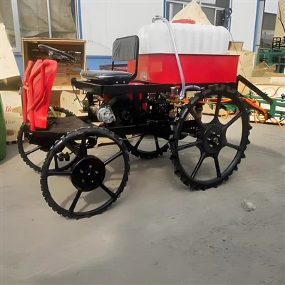 How to lubricate the moving parts of a four - wheel sprayer?