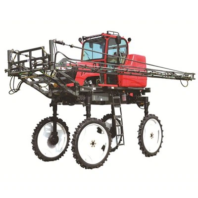 What is the boom folding mechanism of a 12m boom sprayer?